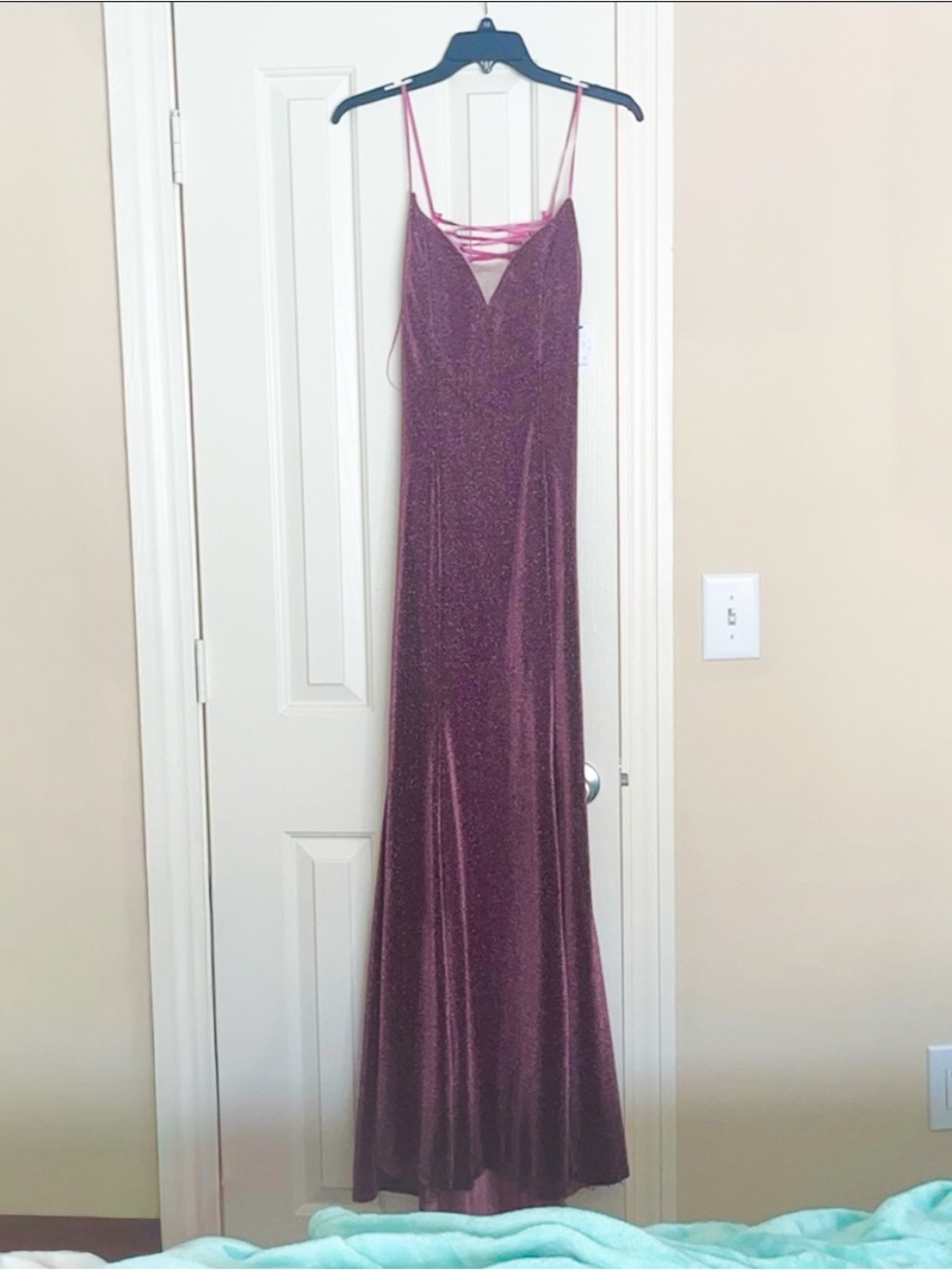 NWT - Dark Pink/Light Purple Sparkly Long Prom Dress - Size 5